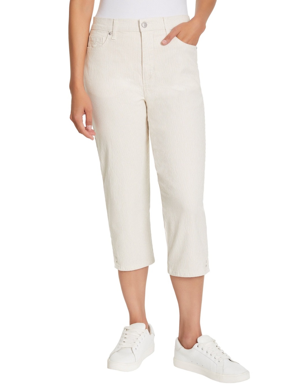 Gloria Vanderbilt Women’s Capri Multi Cream Cropped Capris Size 8 NWT - Picture 9 of 12